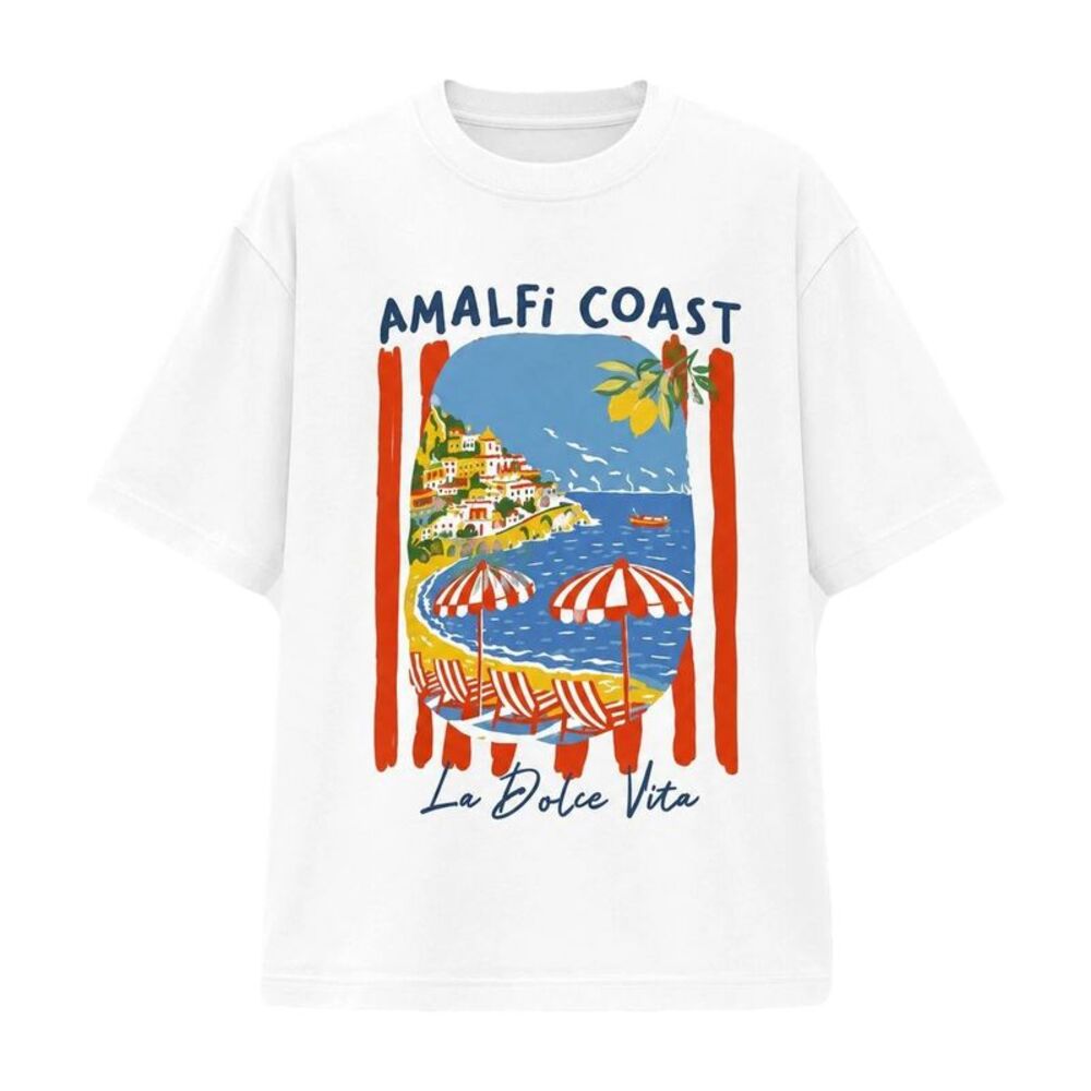 I Saw It First Womens/Ladies Amalfi Coast Graphic Print Oversized T-Shirt / Mult